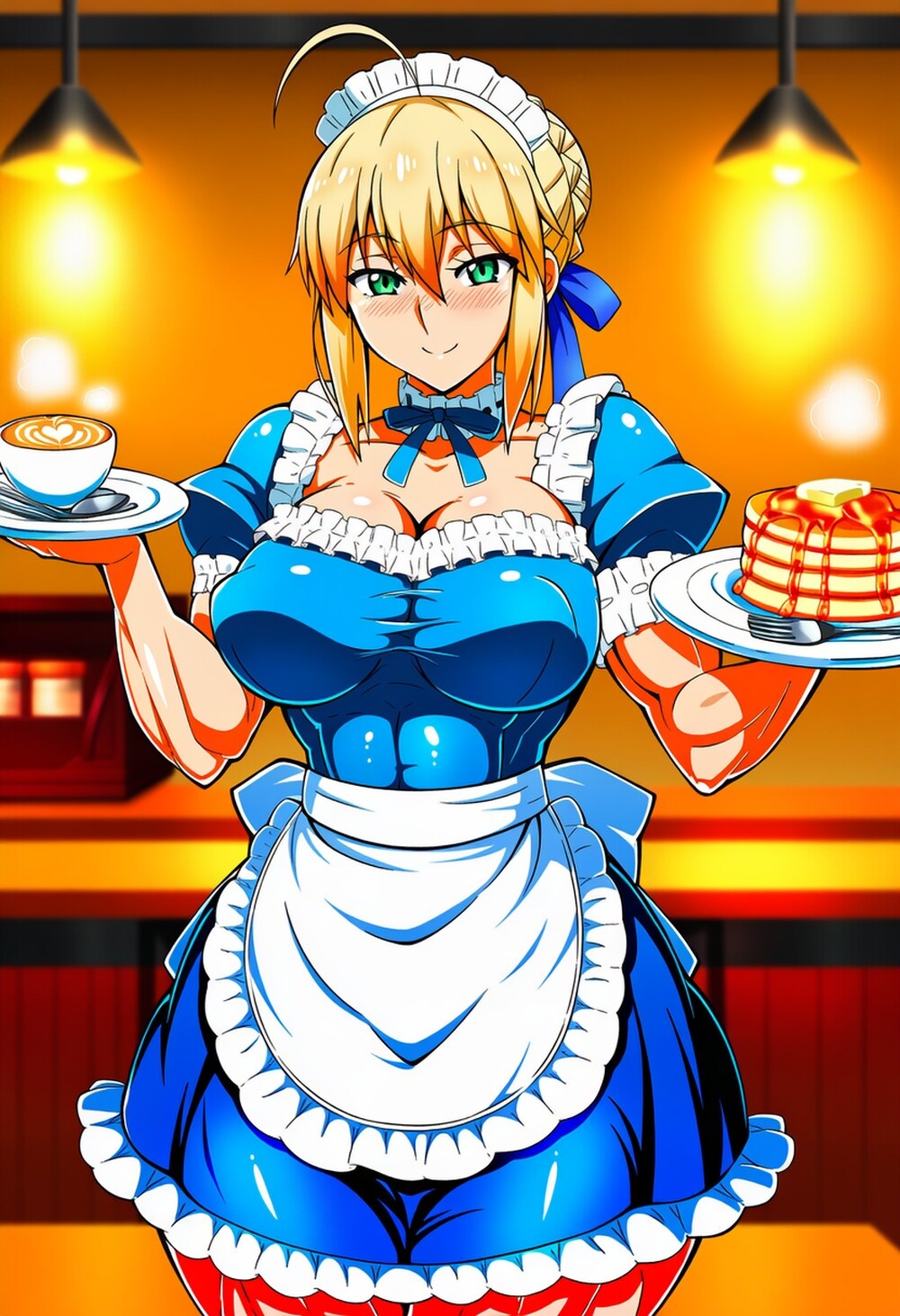 メイドコスプレ等ホットケーキ人妻
