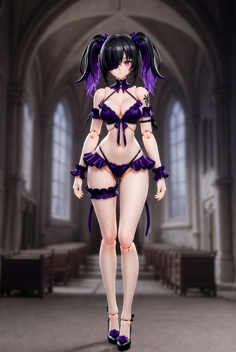 フル稼働フィギュア。フル稼働ゴシック目隠れちゃん。。