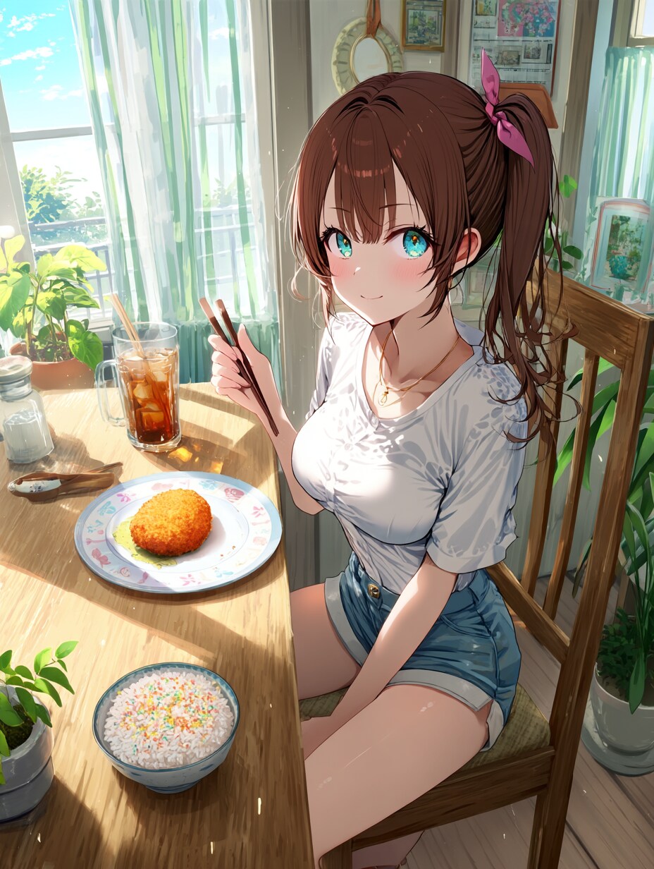 ふりかけごはんとコロッケ