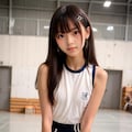 跳び箱特訓中の女生徒 3枚目