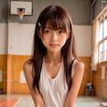 跳び箱特訓中の女生徒 4枚目