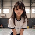 跳び箱特訓中の女生徒 10枚目