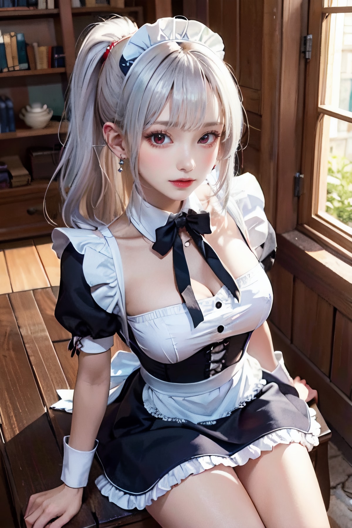銀髪メイド