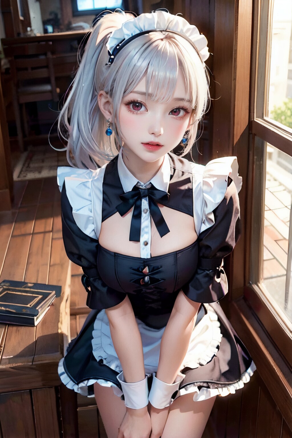 銀髪メイド