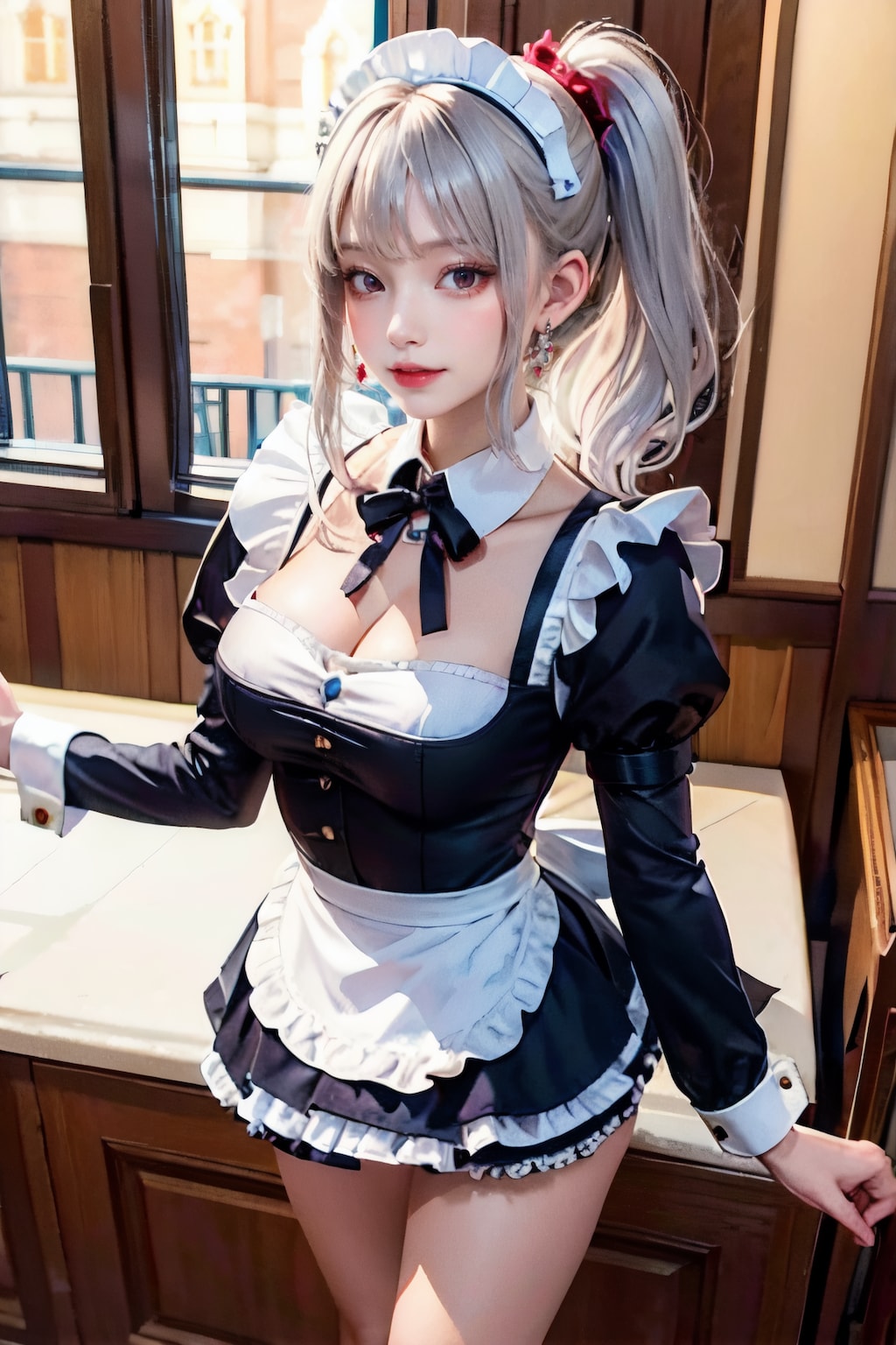 銀髪メイド