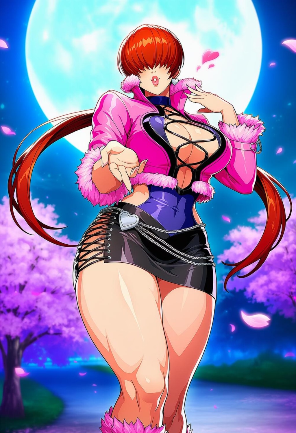 春の投げキッスボディコン？コスプレメカクレ人妻