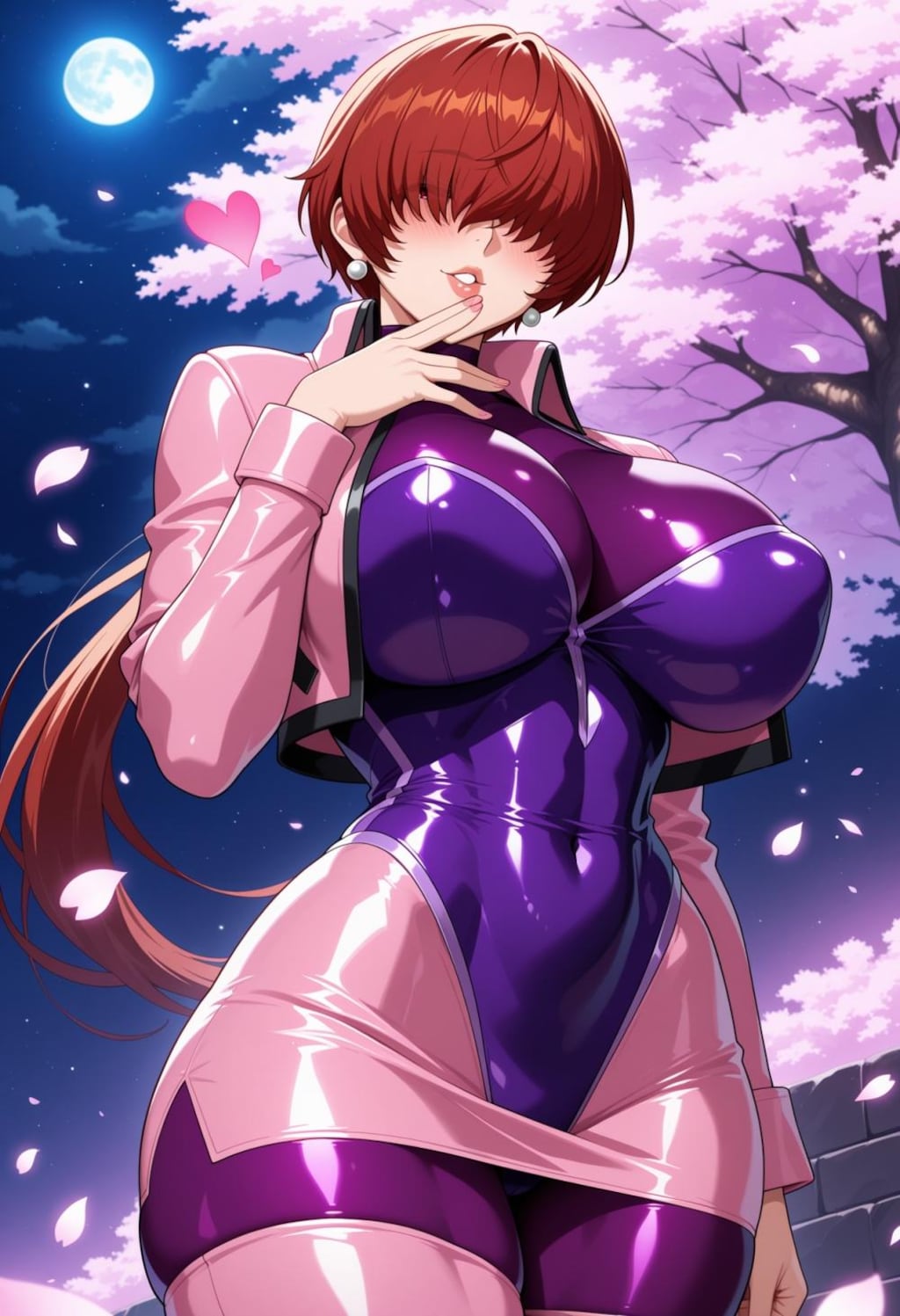 春の投げキッスボディコン？コスプレメカクレ人妻