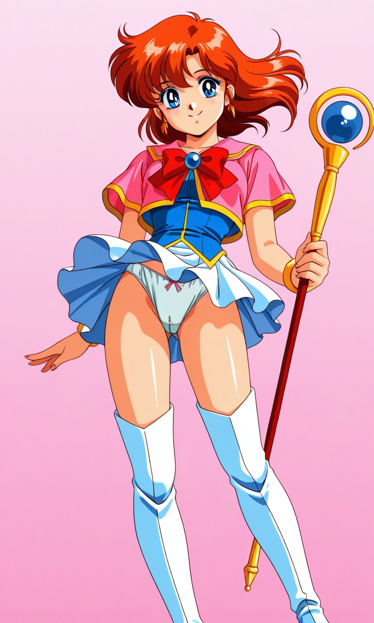 パンチラする魔法少女