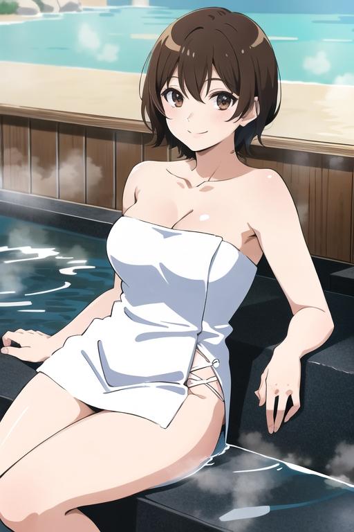親戚のサバサバ系さんとタオル巻いて混浴