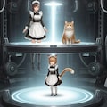 メイドさん＋猫で合成 8枚目