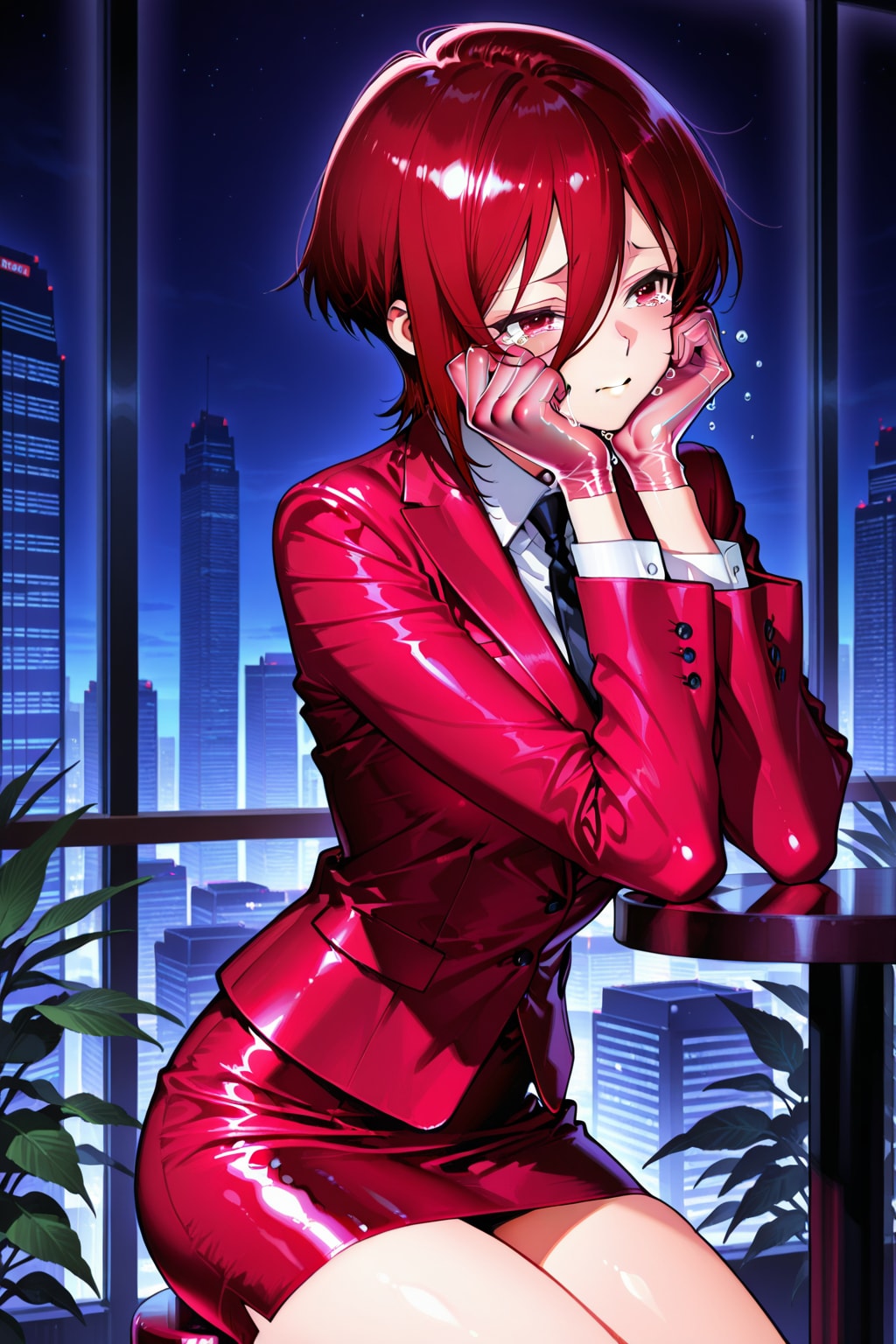 気分ブルーな赤娘