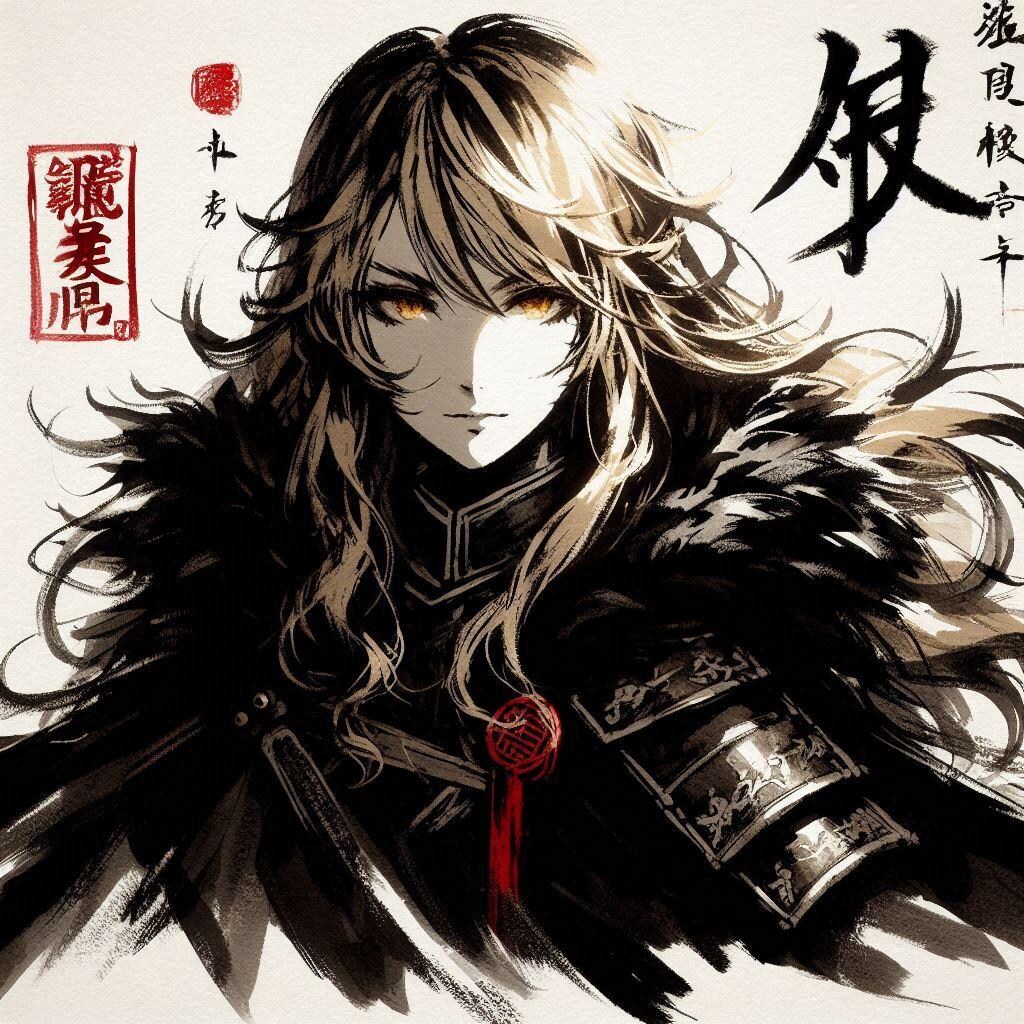 水墨画エリザベス