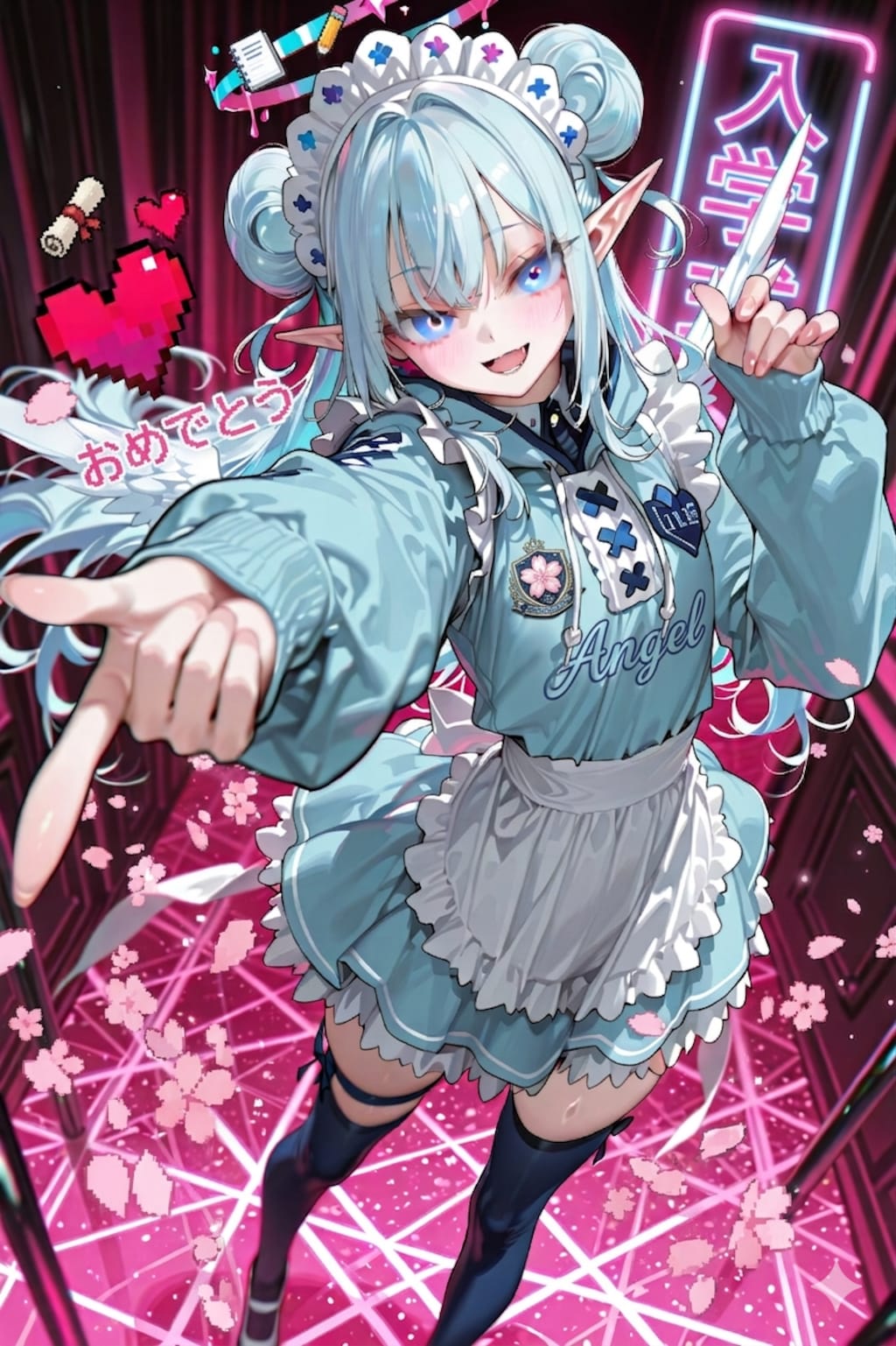 入学するエルフの女の子