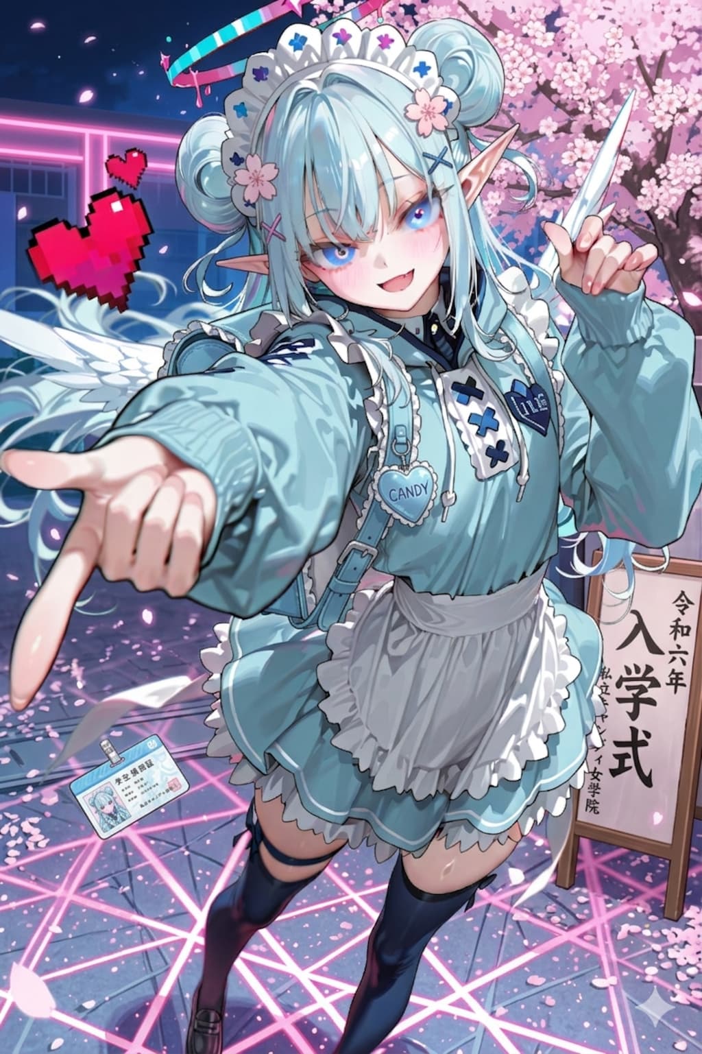 入学するエルフの女の子