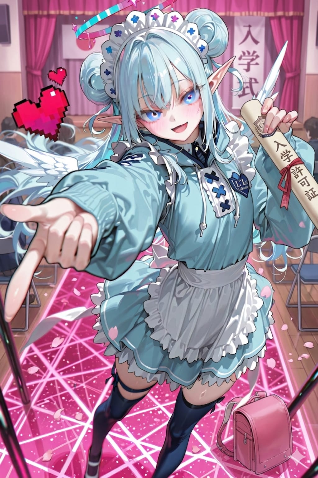 入学するエルフの女の子
