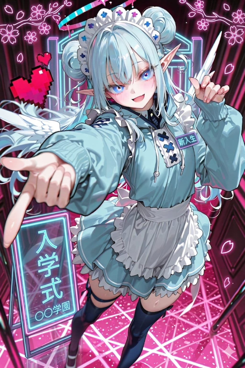 入学するエルフの女の子