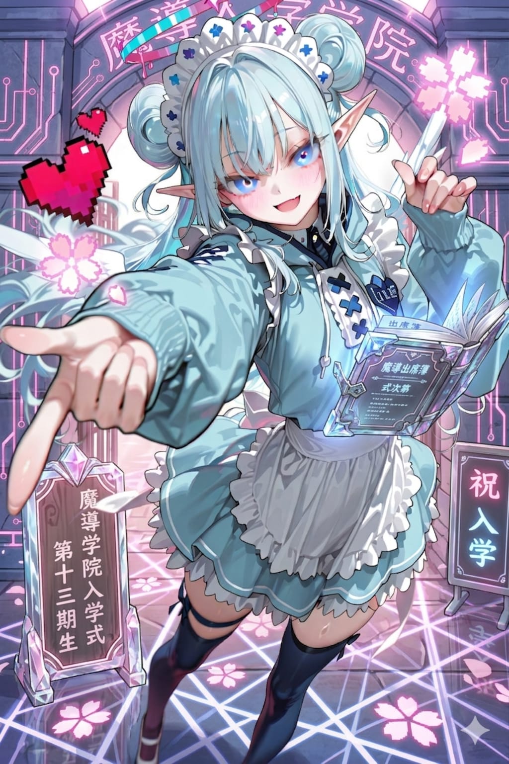 入学するエルフの女の子
