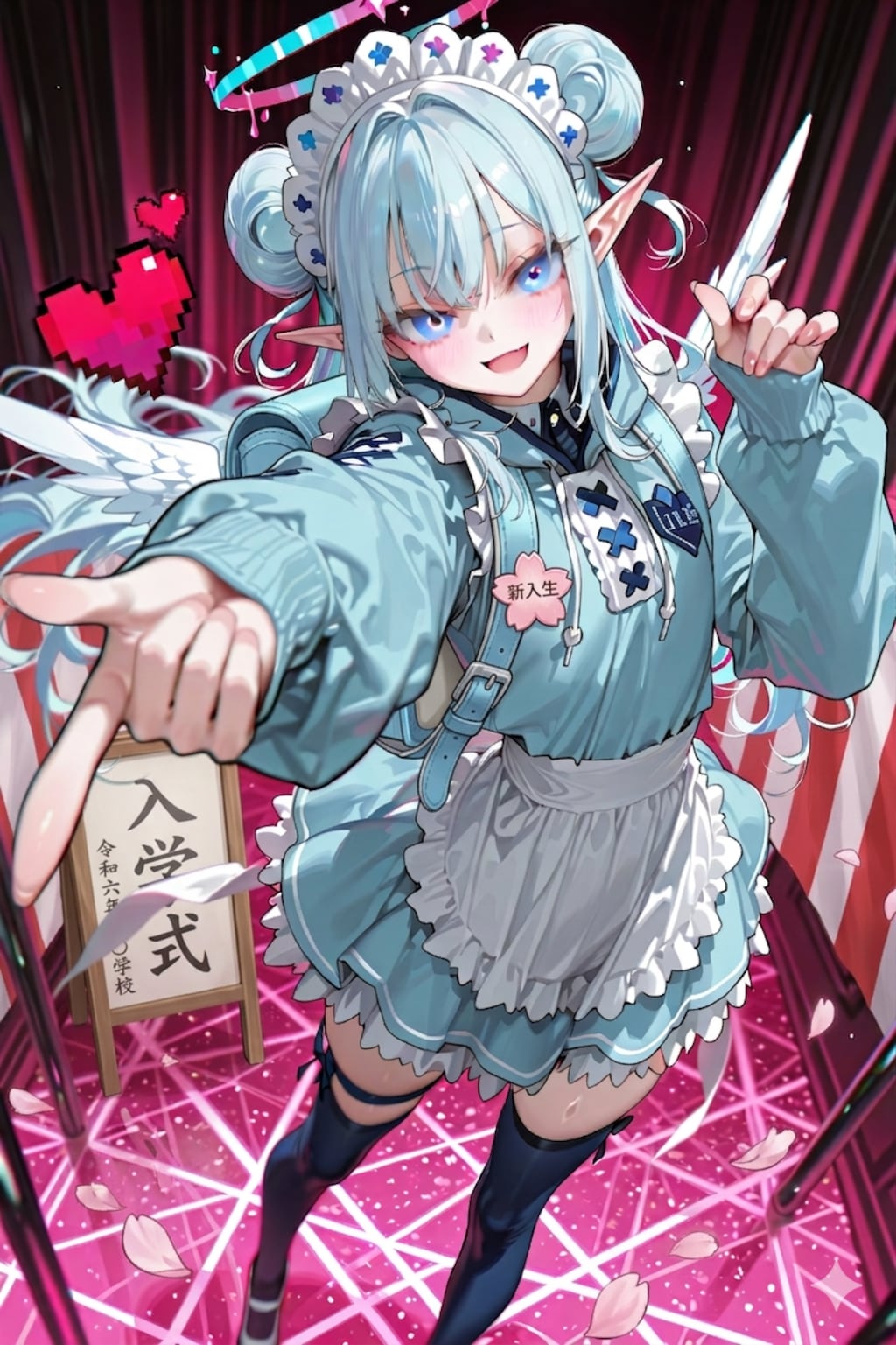 入学するエルフの女の子
