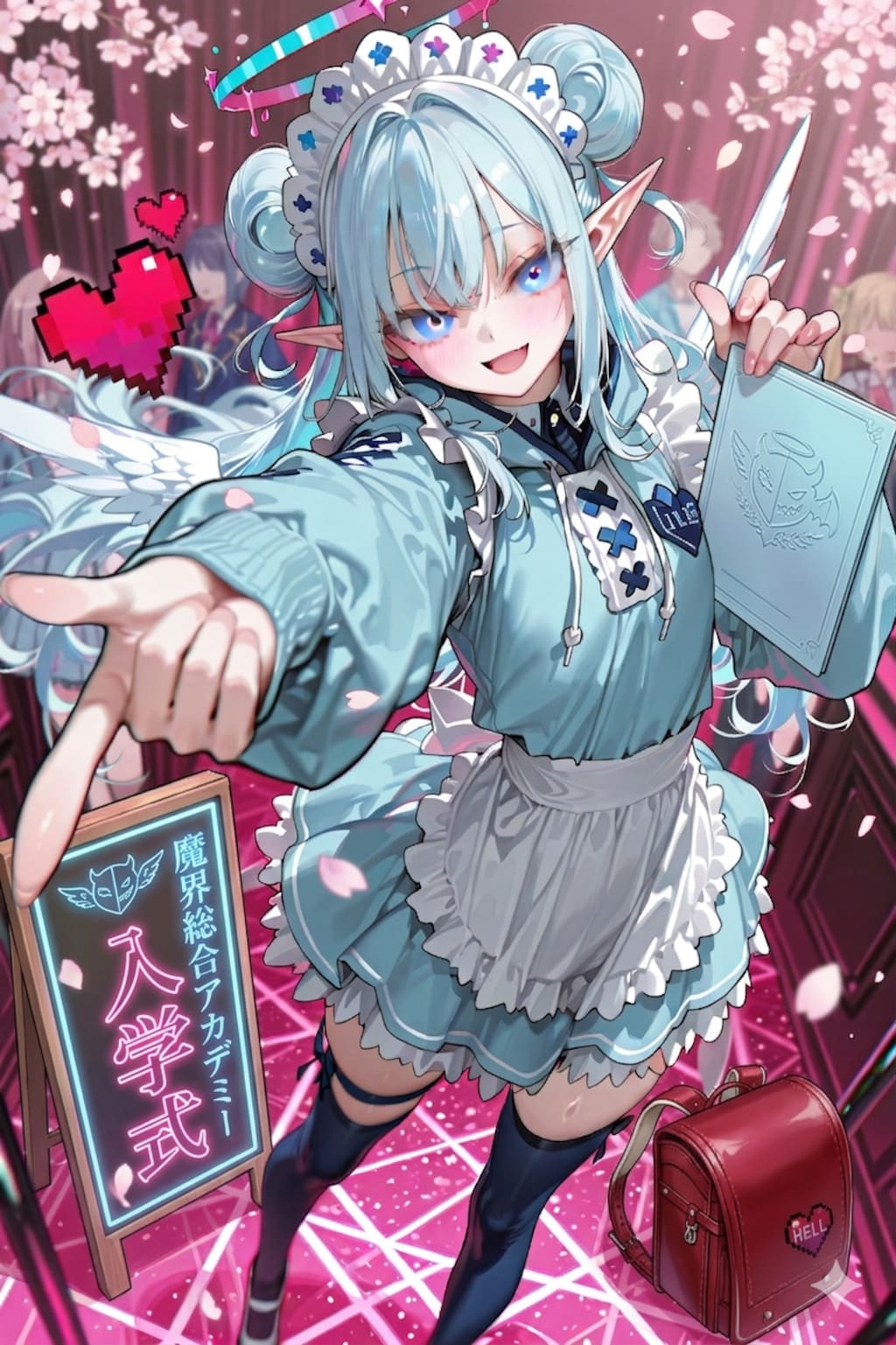 入学するエルフの女の子