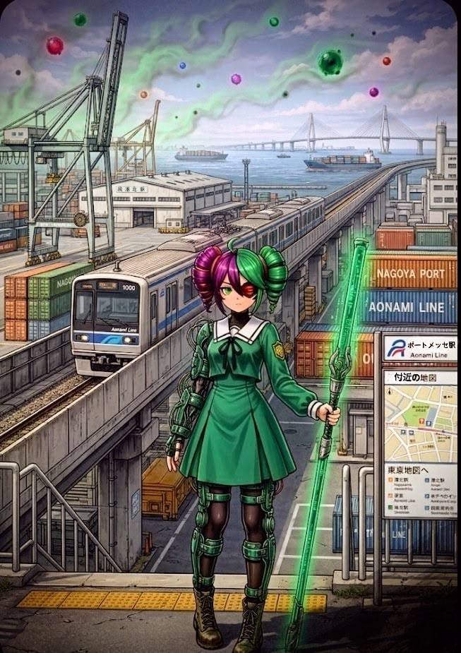 違う世界線の🚉🚉🚉🚉🚉🚉🚉🚉あおなみ線駅を彷徨う🦉🦉🧩🧩🧩謎の緑色制服の転校生