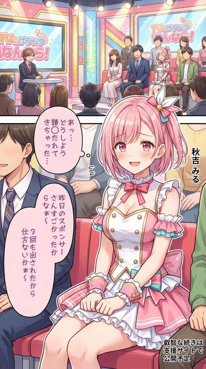 仕事中にたれてきちゃったアイドル【秋吉みる】編 | の人気AIイラスト・グラビア