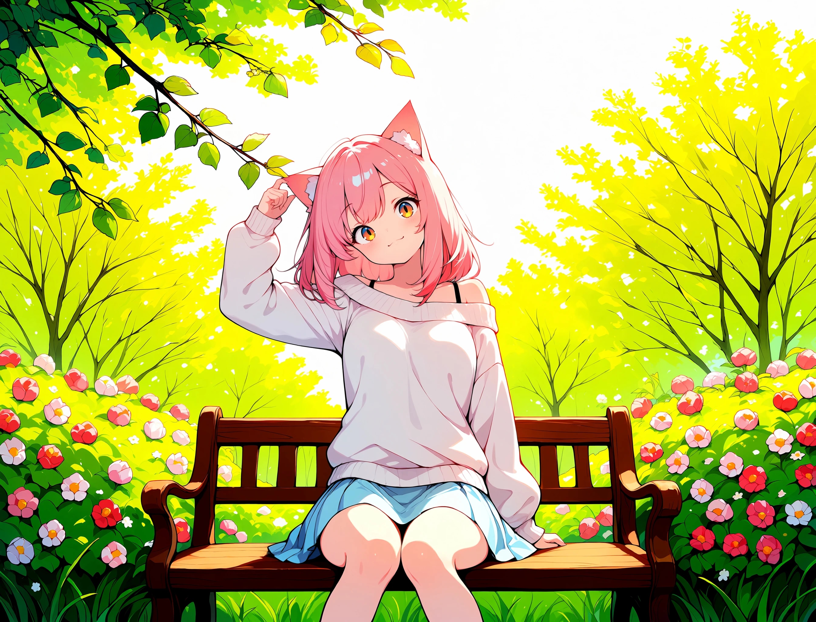 猫耳をつかむ猫耳さん＠公園