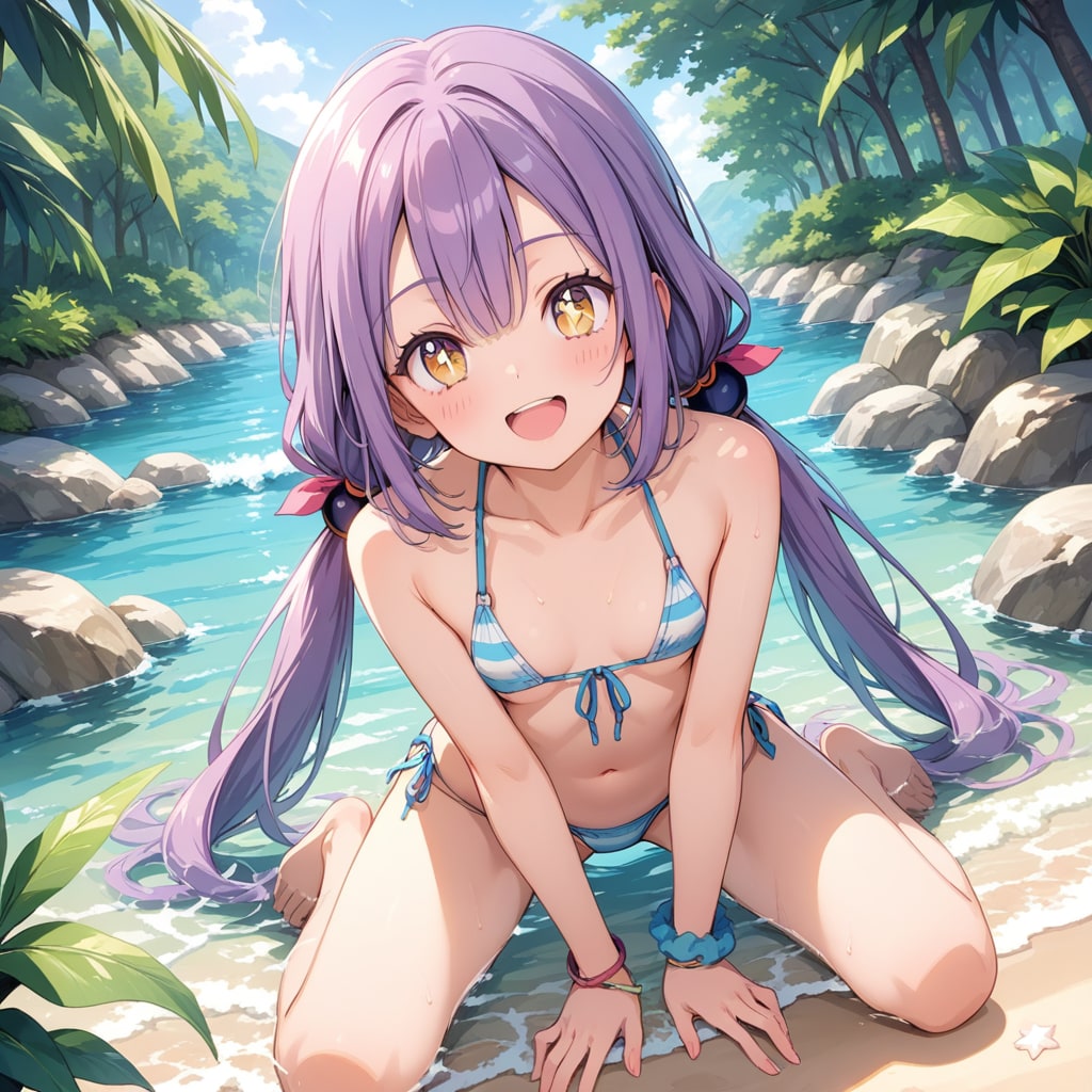 川遊びでも同じ水着！