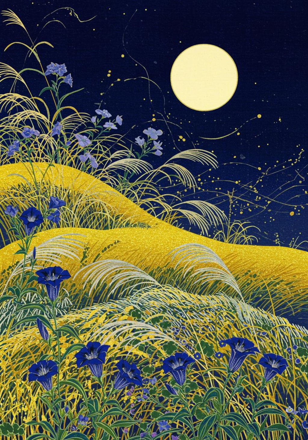 名月19･芒と竜胆