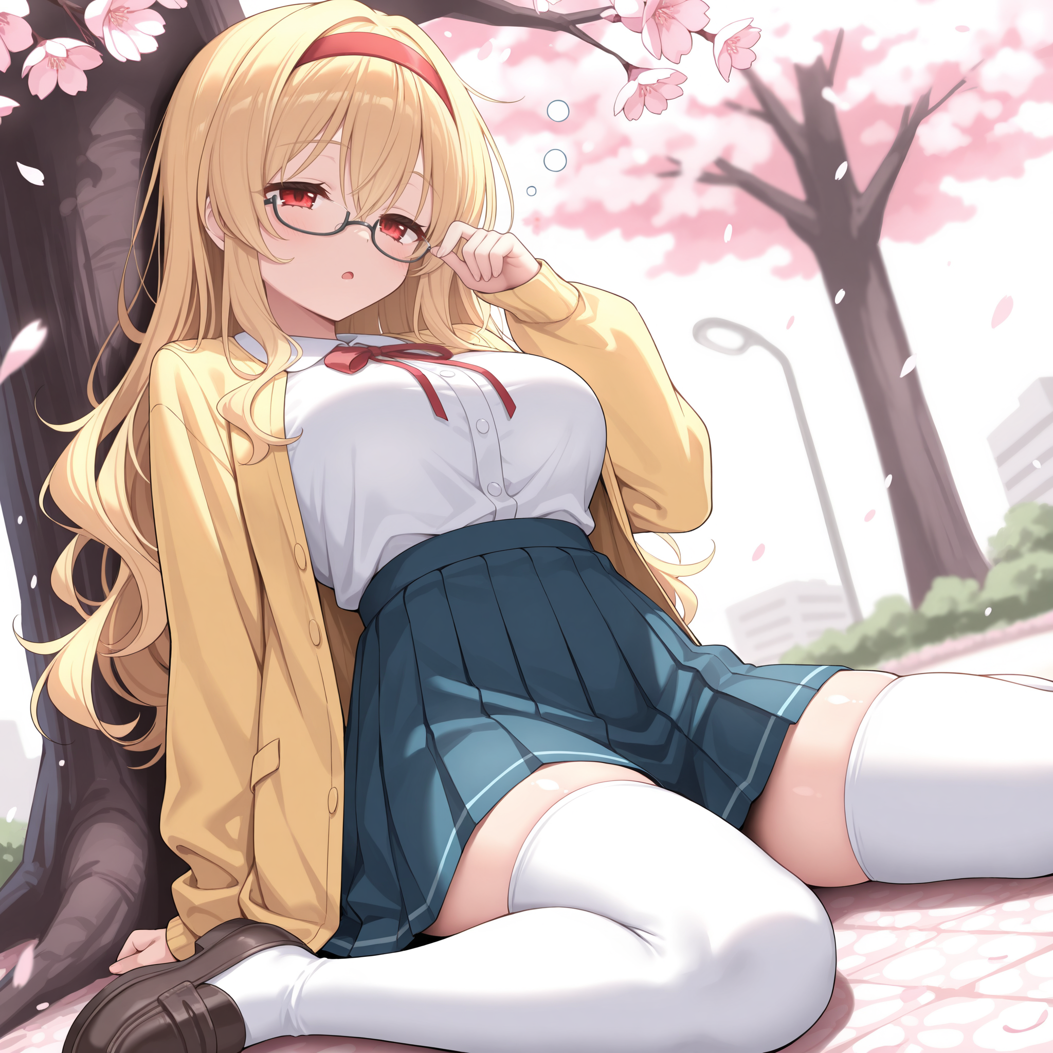 金髪お姉ちゃん・春眠 | の人気AIイラスト・グラビア