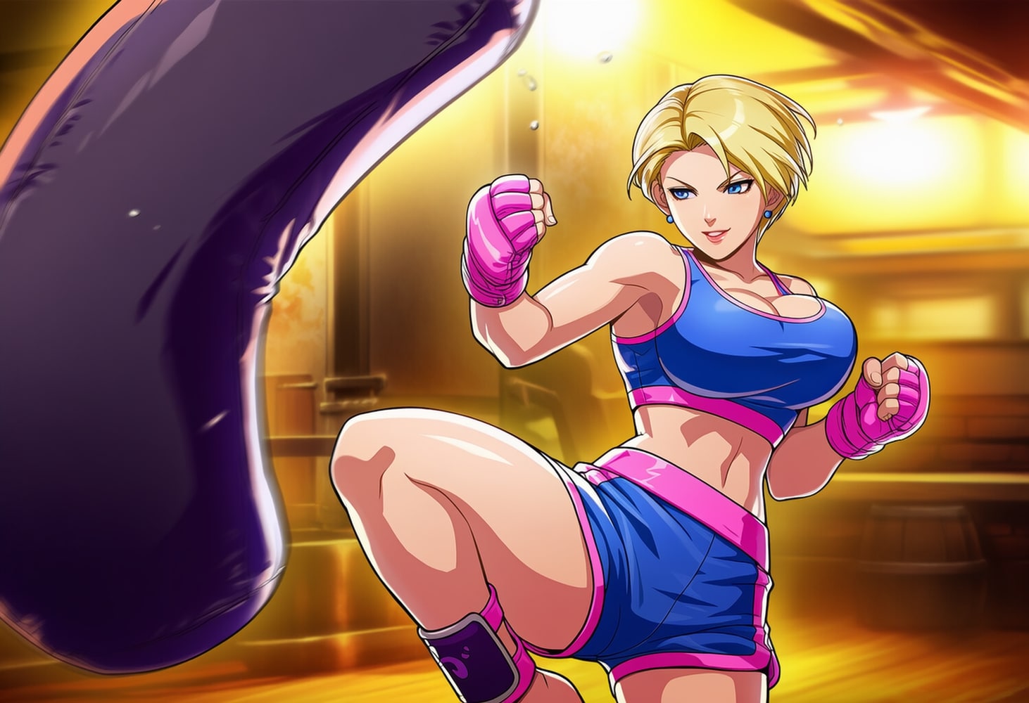 膝蹴りトレーニングムエタイコスプレムエタイ人妻