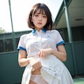 テニスウェアの美少女 2枚目