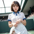 テニスウェアの美少女 4枚目