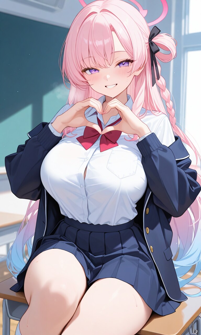 巨乳ちゃんと指ハート