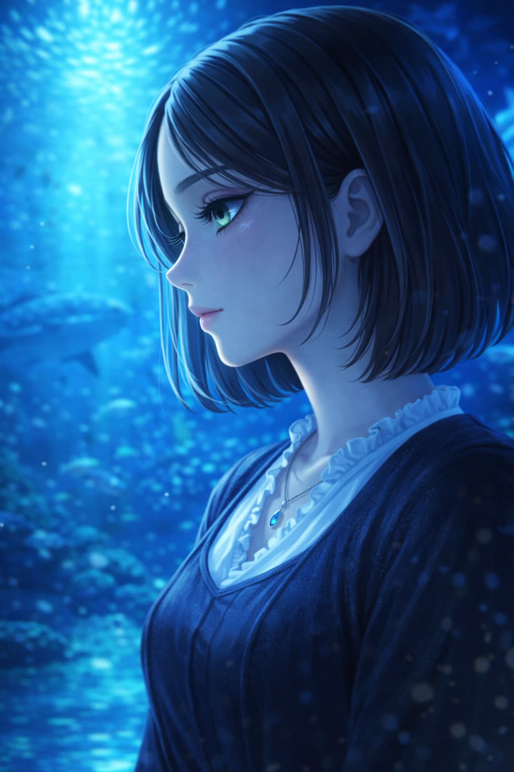 A romantic date at the aquarium