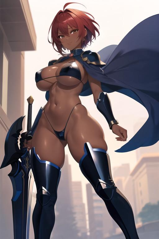 赤髪ショートビキニアーマーギャル