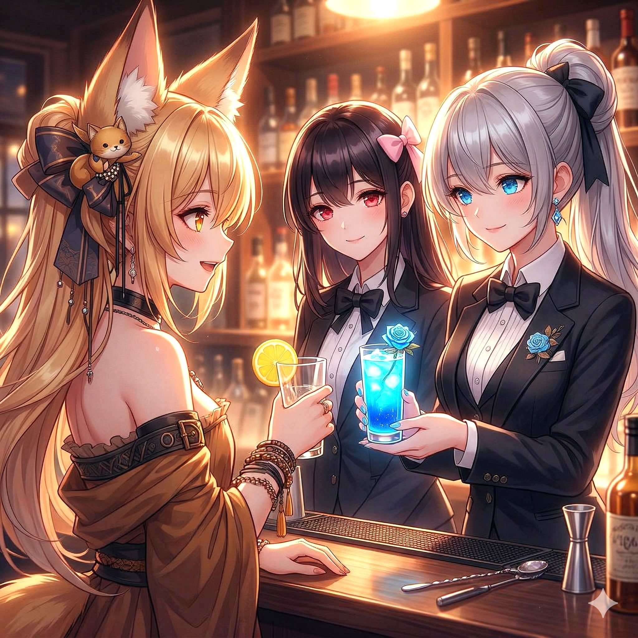 A.Libraさんのバーメイド香澄さんとバーメイド遥さんと野良狐