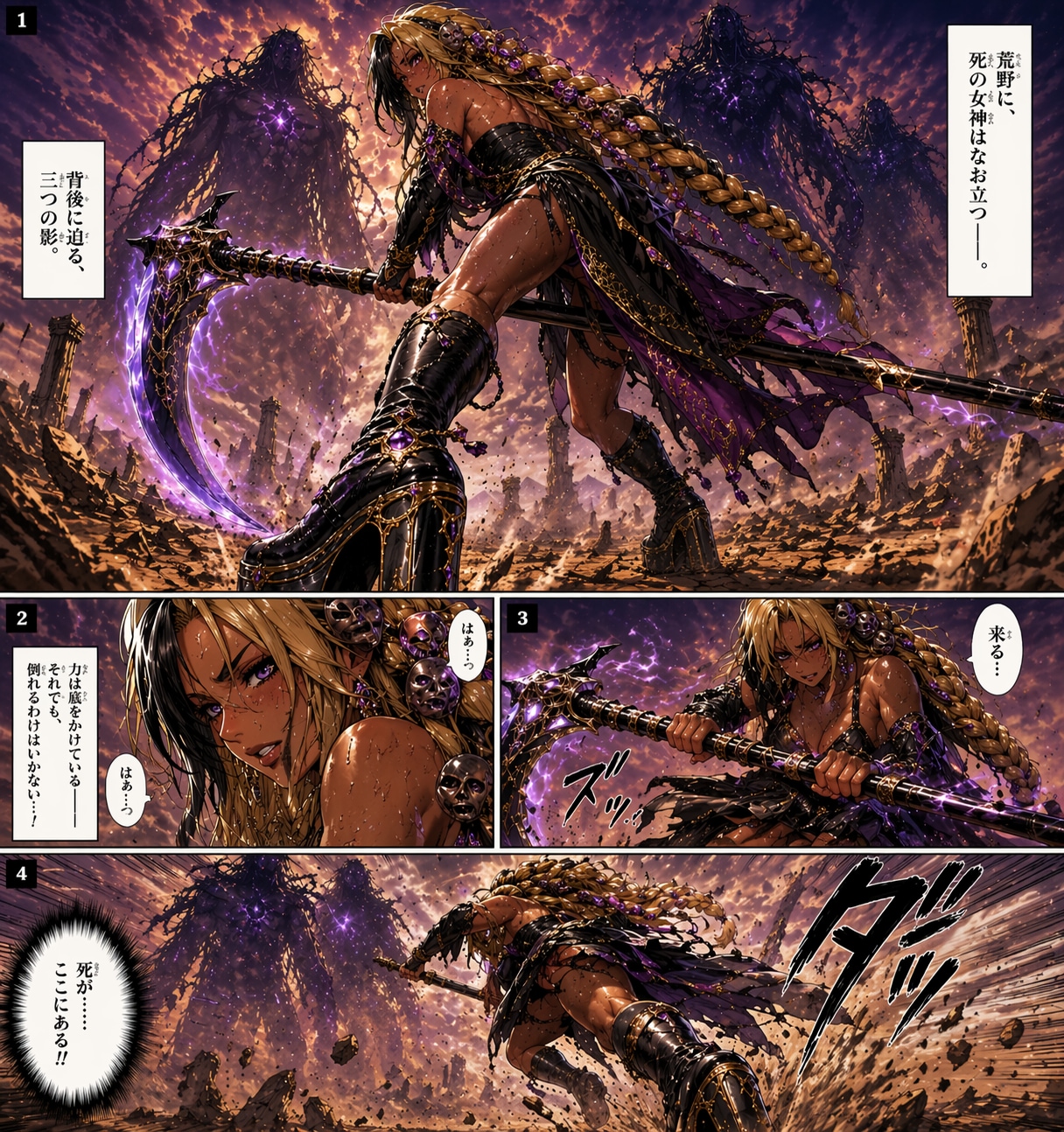 【漫画：崩れゆく世界で、彼女は笑った――死の女神ネクロリア】