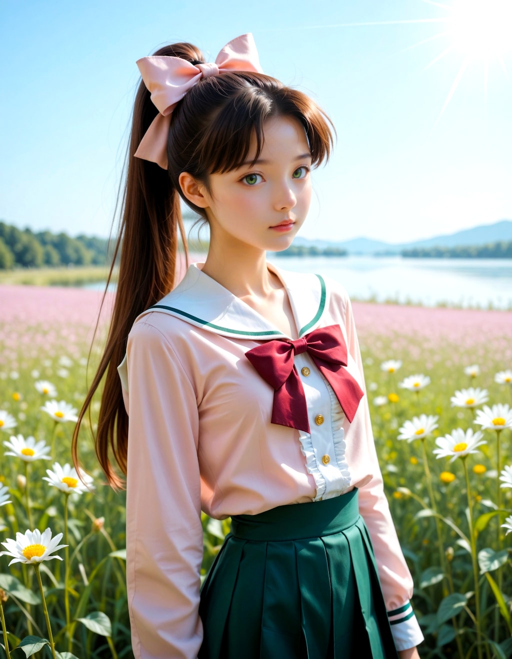 ポニーテール美女