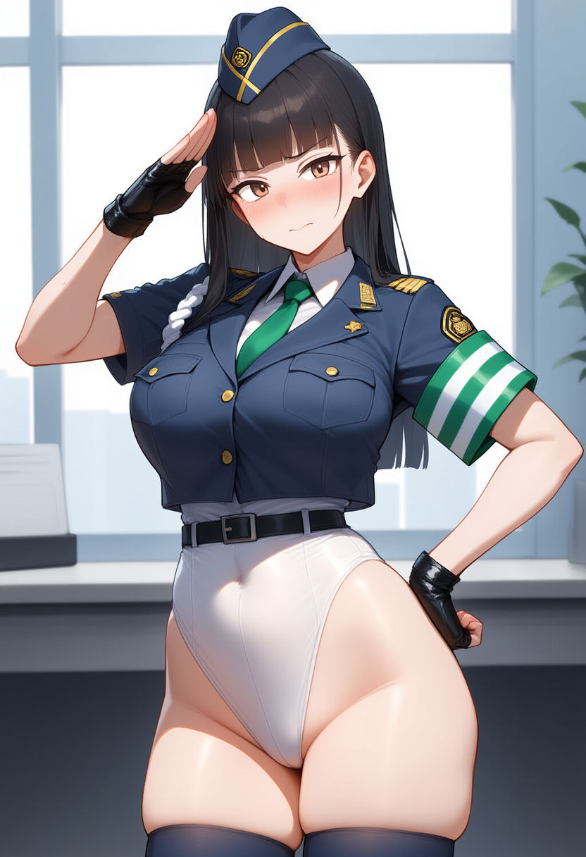婦警ヒロインのレオタードコスチューム