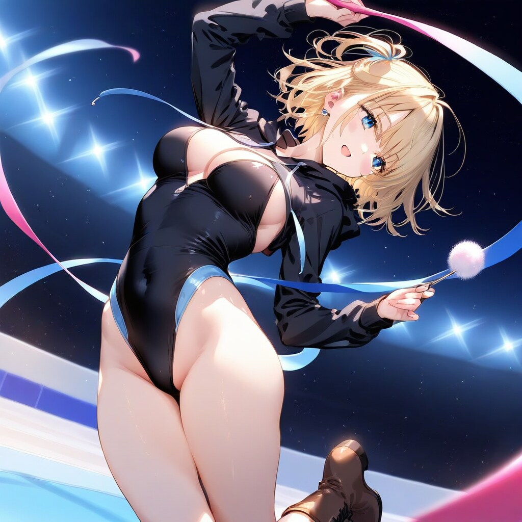 金髪ショート新体操美少女