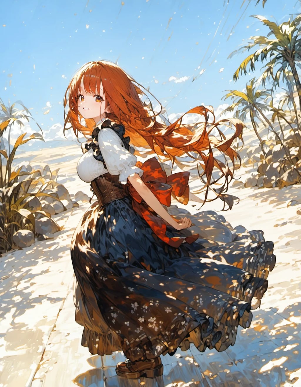 Redhead's Seaside Stroll