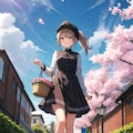 黒髪と桜 5枚目