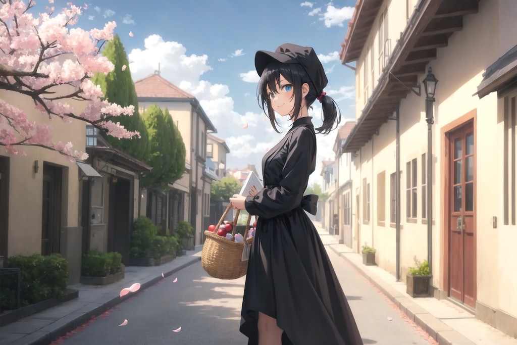 黒髪と桜