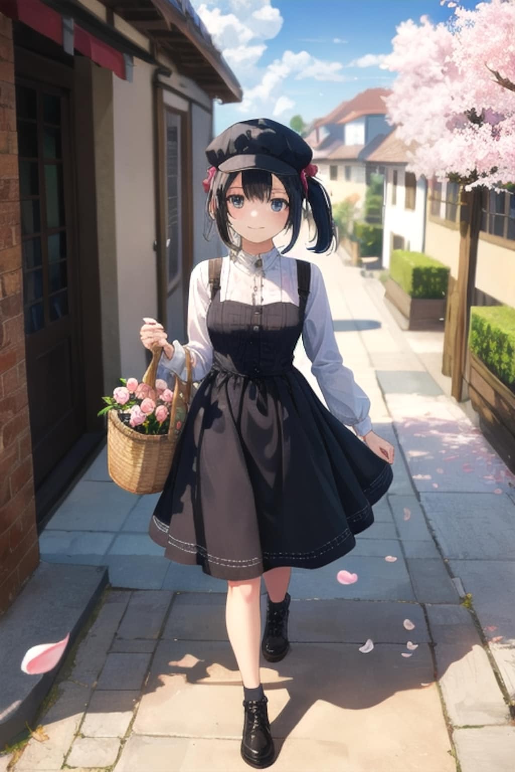 黒髪と桜