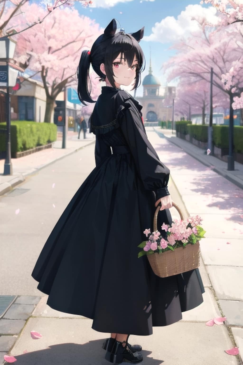 黒髪と桜