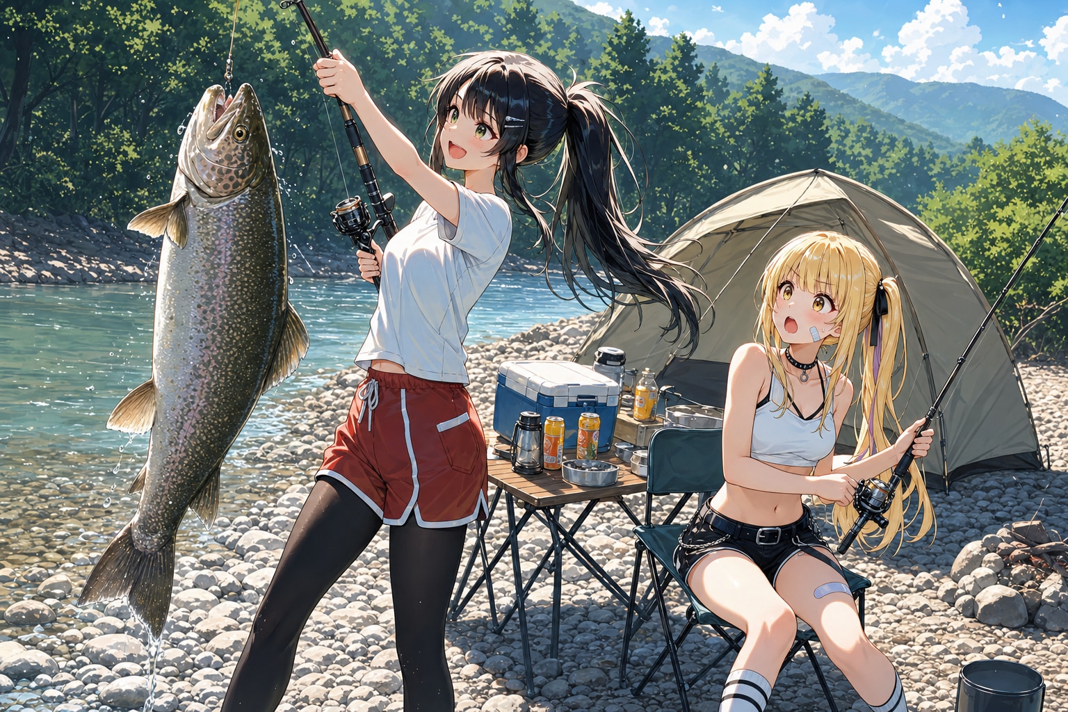 釣りを楽しむ二人(企画参加)