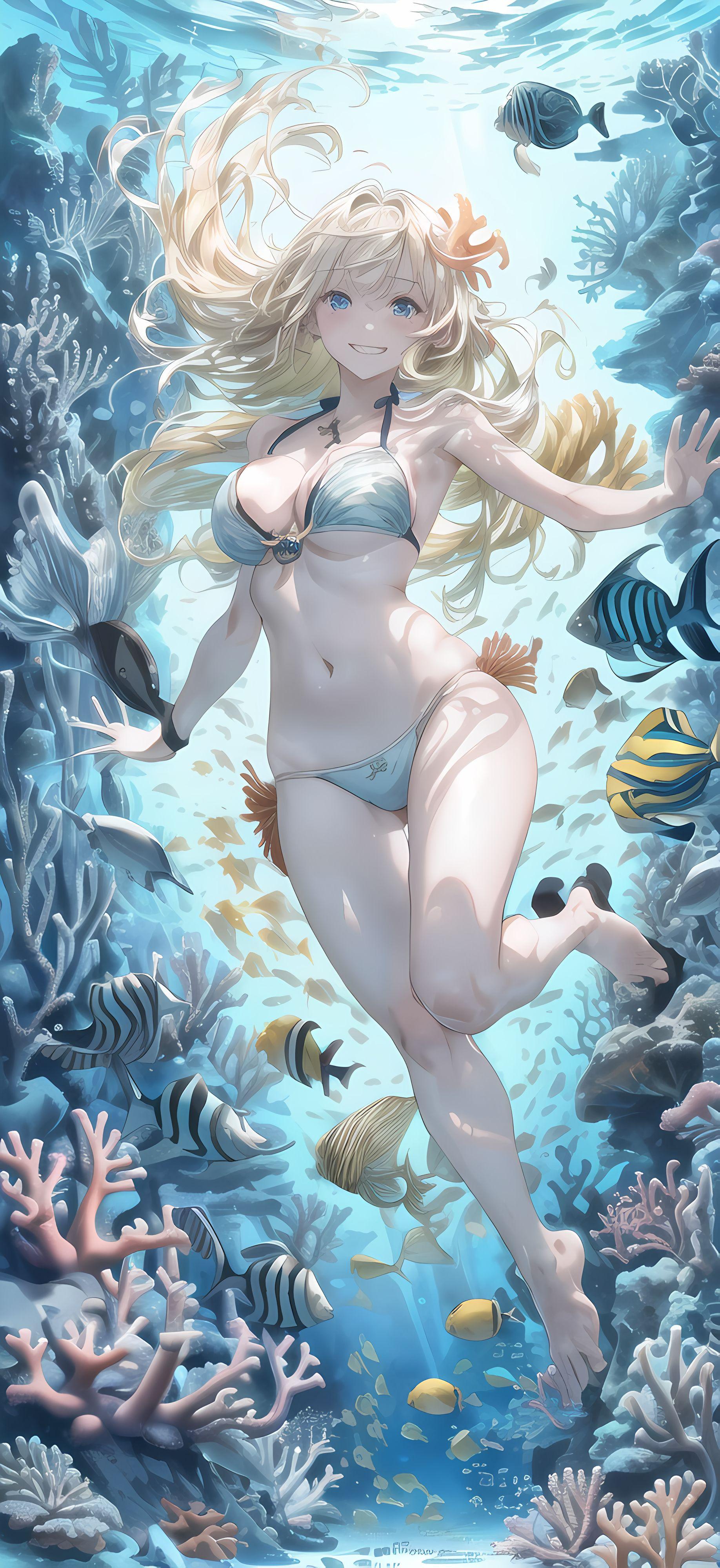 水中の美女