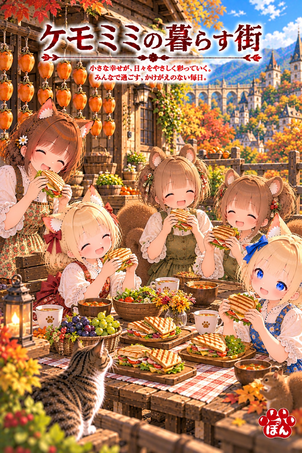 ケモミミの暮らす街 | の人気AIイラスト・グラビア