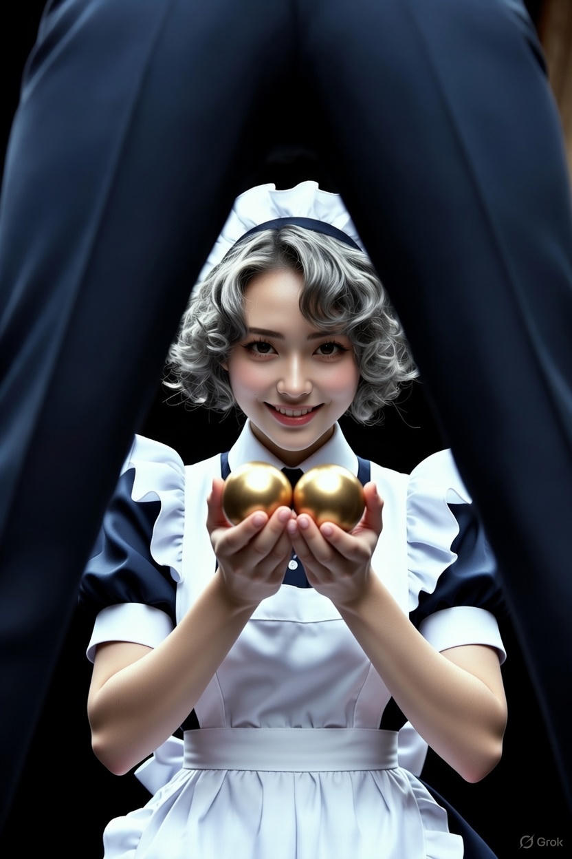 金の玉を弄ぶメイド長