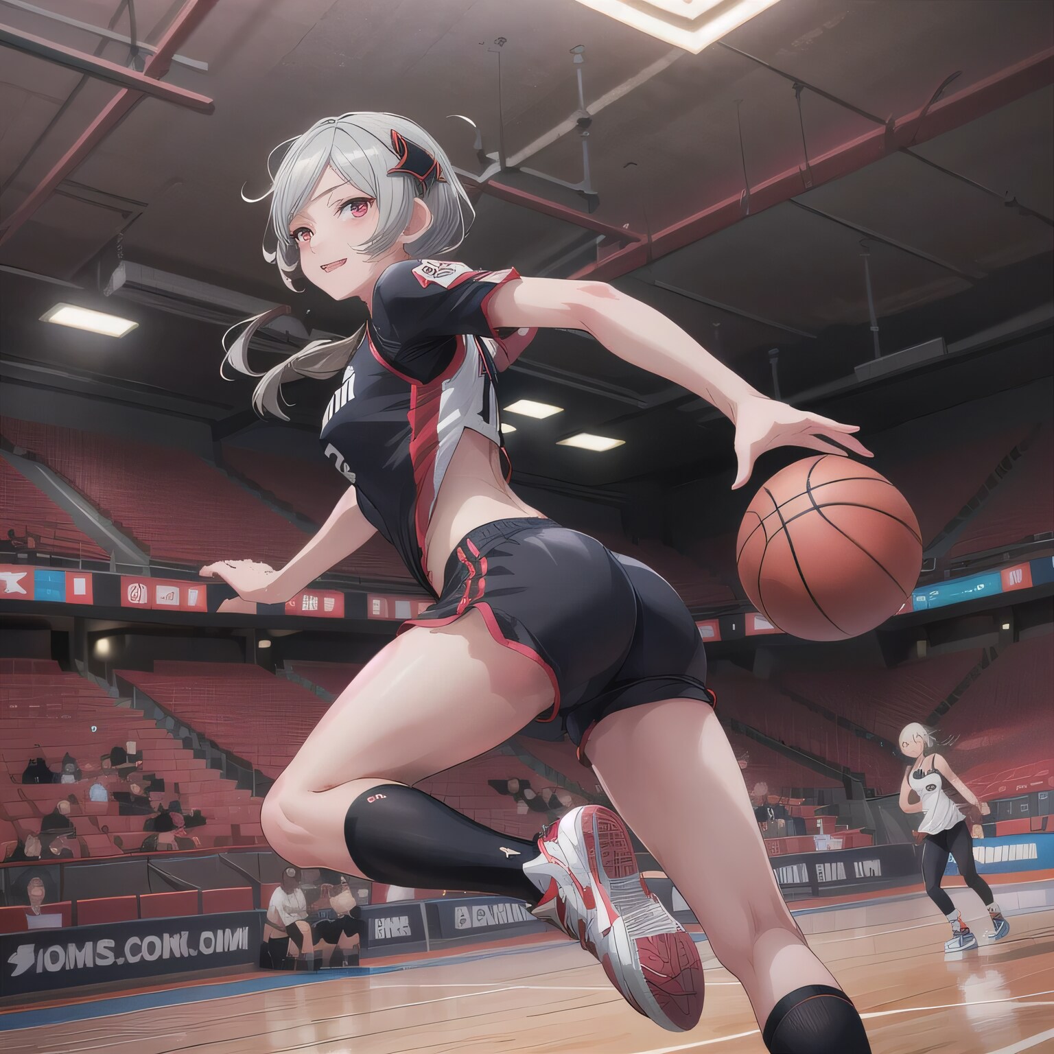 灰髪ロングでユニフォームの少女 | の人気AIイラスト・グラビア